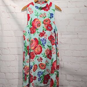 Everly Floral Sleeveless Dress Womens Size Large